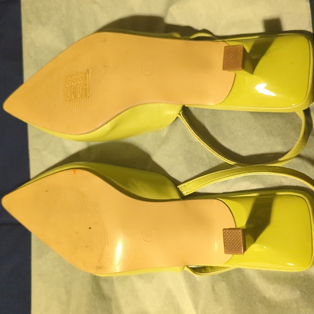GUC Shein Pointed Toe, kitten Heel light green Slingback Pumps, Size 8 (no box) - Picture 7 of 10